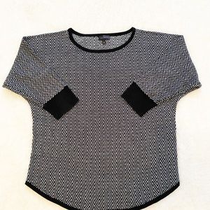 The Limited Black and White Chevron Sweater